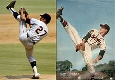 Juan Marichal And Warren Spahn high kicks